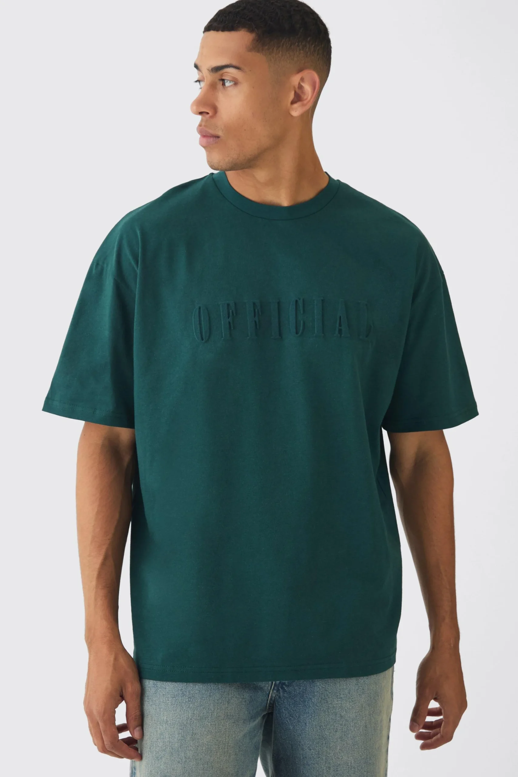 Oversized Official Embossed Detail T-Shirt | UK^boohooMAN
