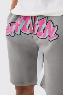boohooMAN Oversized Official Grafitti Gusset Shorts | UK| Shorts