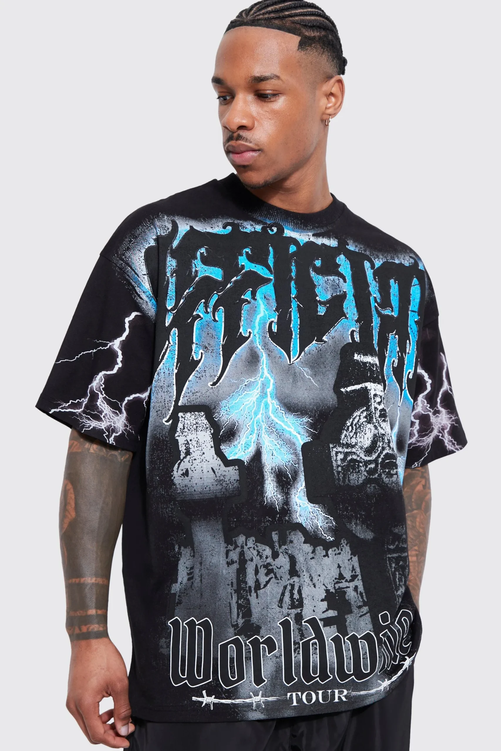 Oversized Official Gravestone Graphic T-shirt | UK^boohooMAN Sale