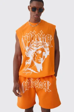 Oversized Official Large Print Tank & Short Set | UK^boohooMAN