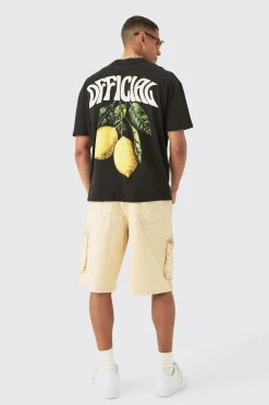 Oversized Official Lemon Back Print T-shirt | UK^boohooMAN Sale