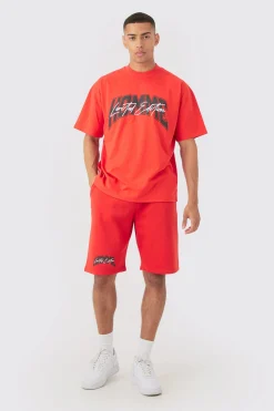 boohooMAN Oversized Official Man T-shirt & Short Set | UK| Sets & Co-Ords|Tracksuits