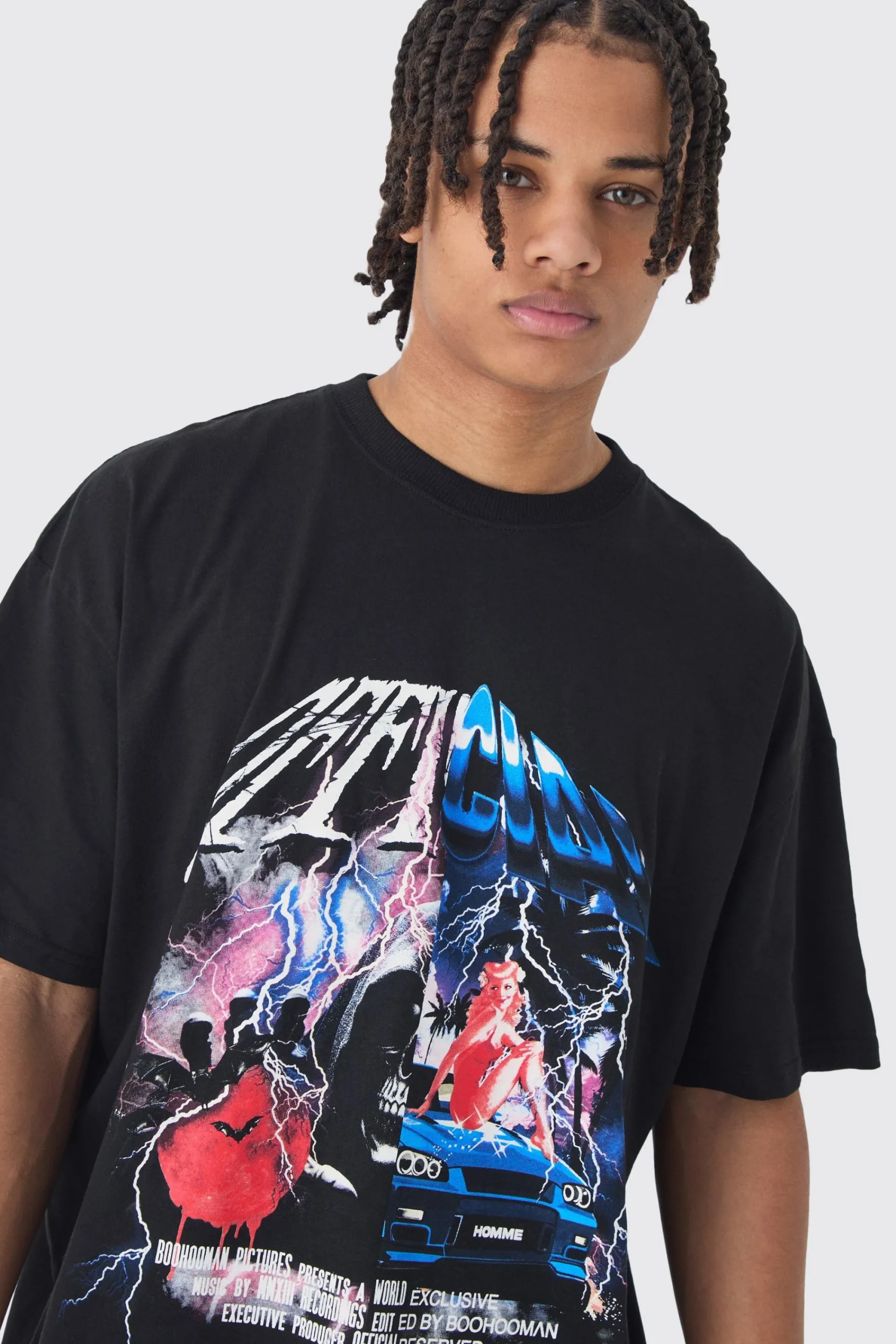 Oversized Official Split Print T-Shirt | UK^boohooMAN Hot