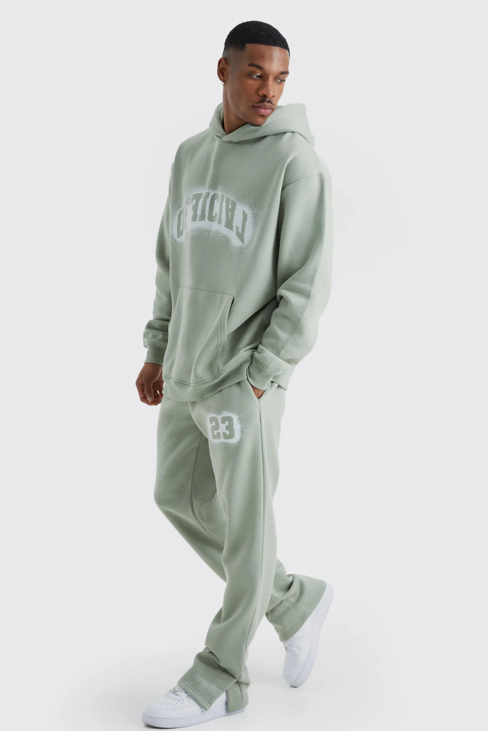 boohooMAN Oversized Official Spray Print Tracksuit | UK| Tracksuits