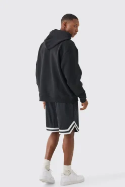 boohooMAN Oversized Official Varsity Hoodie And Basketball Short Set | UK| Tracksuits