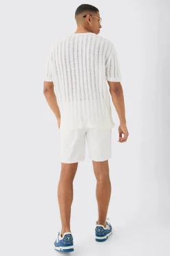 Oversized Open Ladder Stitch Knitted T-shirt In | UK^boohooMAN Best