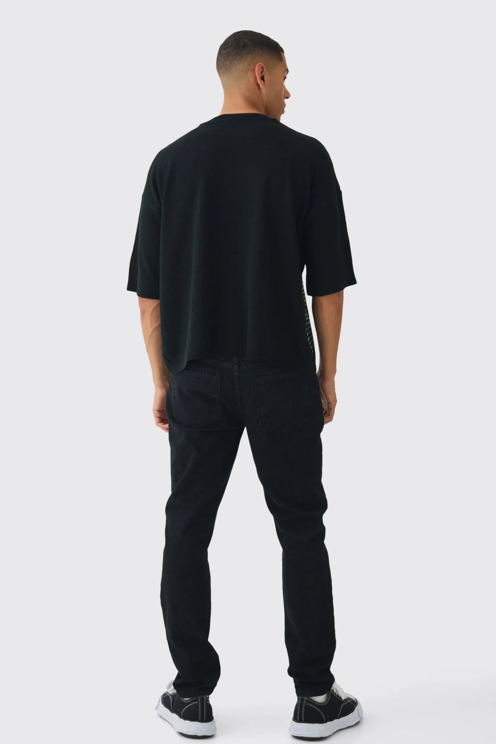 Oversized Open Stitch Biggie License Printed Knitted T-shirt | UK^boohooMAN Online