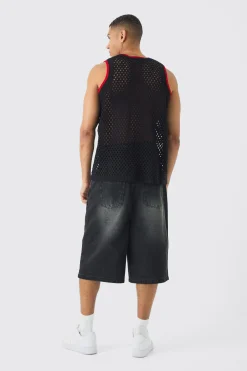 Oversized Open Stitch Knitted Vest | UK^boohooMAN Best