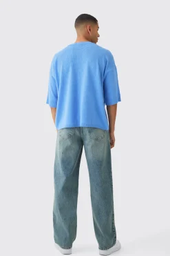 Oversized Open Stitch Nirvana License Printed Knitted T-shirt | UK^boohooMAN Discount