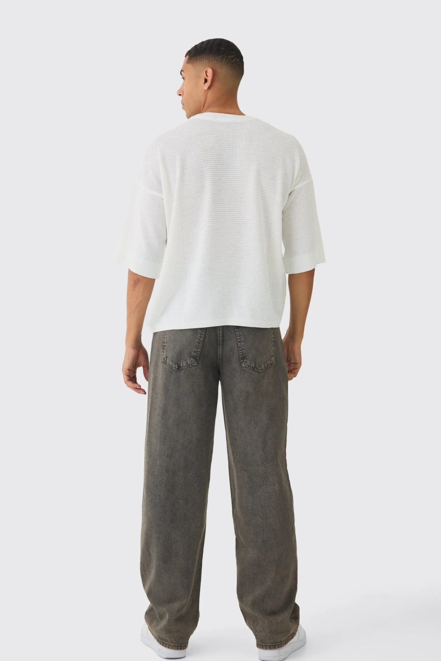 Oversized Open Stitch Nirvana License Printed Knitted T-shirt | UK^boohooMAN