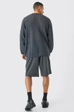 boohooMAN Oversized Open Stitch Palm Knitted Jumper | UK| Knitwear