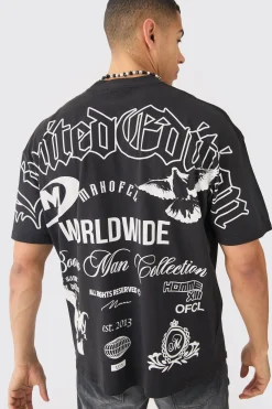 Oversized Over Seams Branded T-shirt | UK^boohooMAN Sale