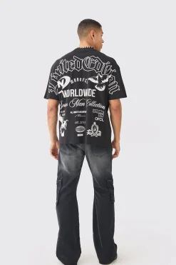 Oversized Over Seams Branded T-shirt | UK^boohooMAN Sale