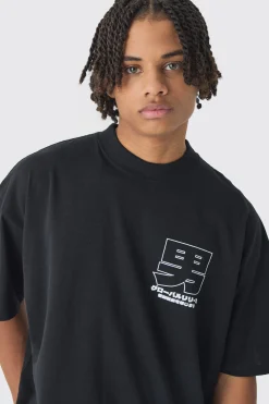 Oversized Over Seams Extended Neck Dragon Print T-Shirt | UK^boohooMAN Discount