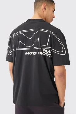 Oversized Over Seams Moto Sport T-shirt | UK^boohooMAN Hot