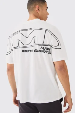 Oversized Over Seams Moto Sport T-shirt | UK^boohooMAN Clearance