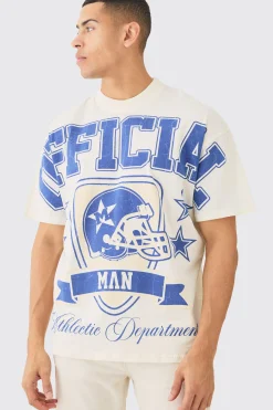 Oversized Over Seams Varsity Graphic T-shirt | UK^boohooMAN Best