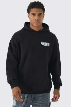 boohooMAN Oversized Over The Seams Lightning Back Graphic Hoodie | UK| Hoodies & Sweatshirts