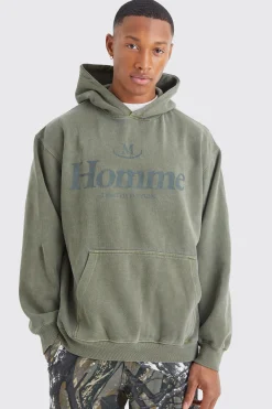boohooMAN Oversized Overdye Homme Graphic Hoodie | UK| Hoodies & Sweatshirts