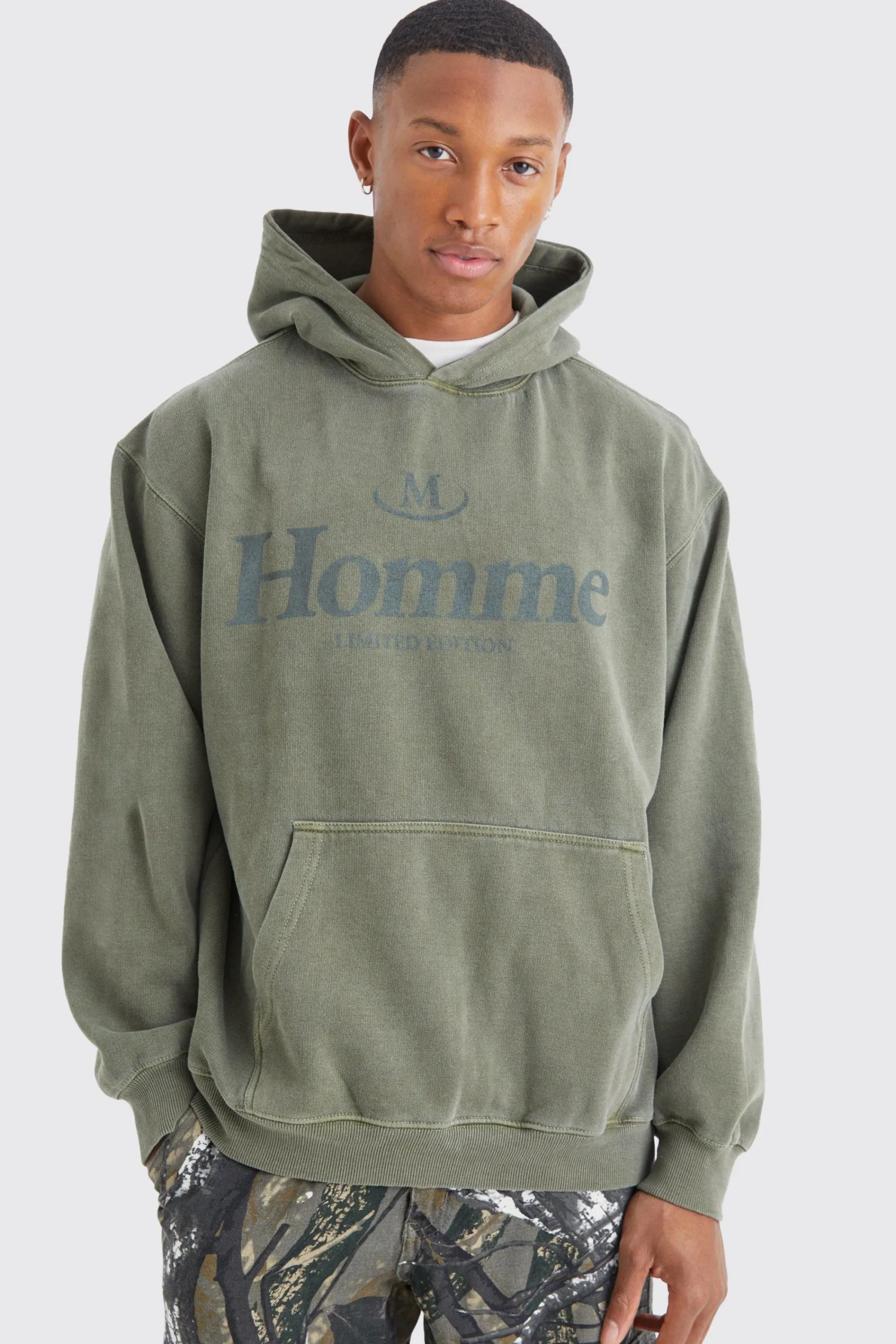 boohooMAN Oversized Overdye Homme Graphic Hoodie | UK| Hoodies & Sweatshirts