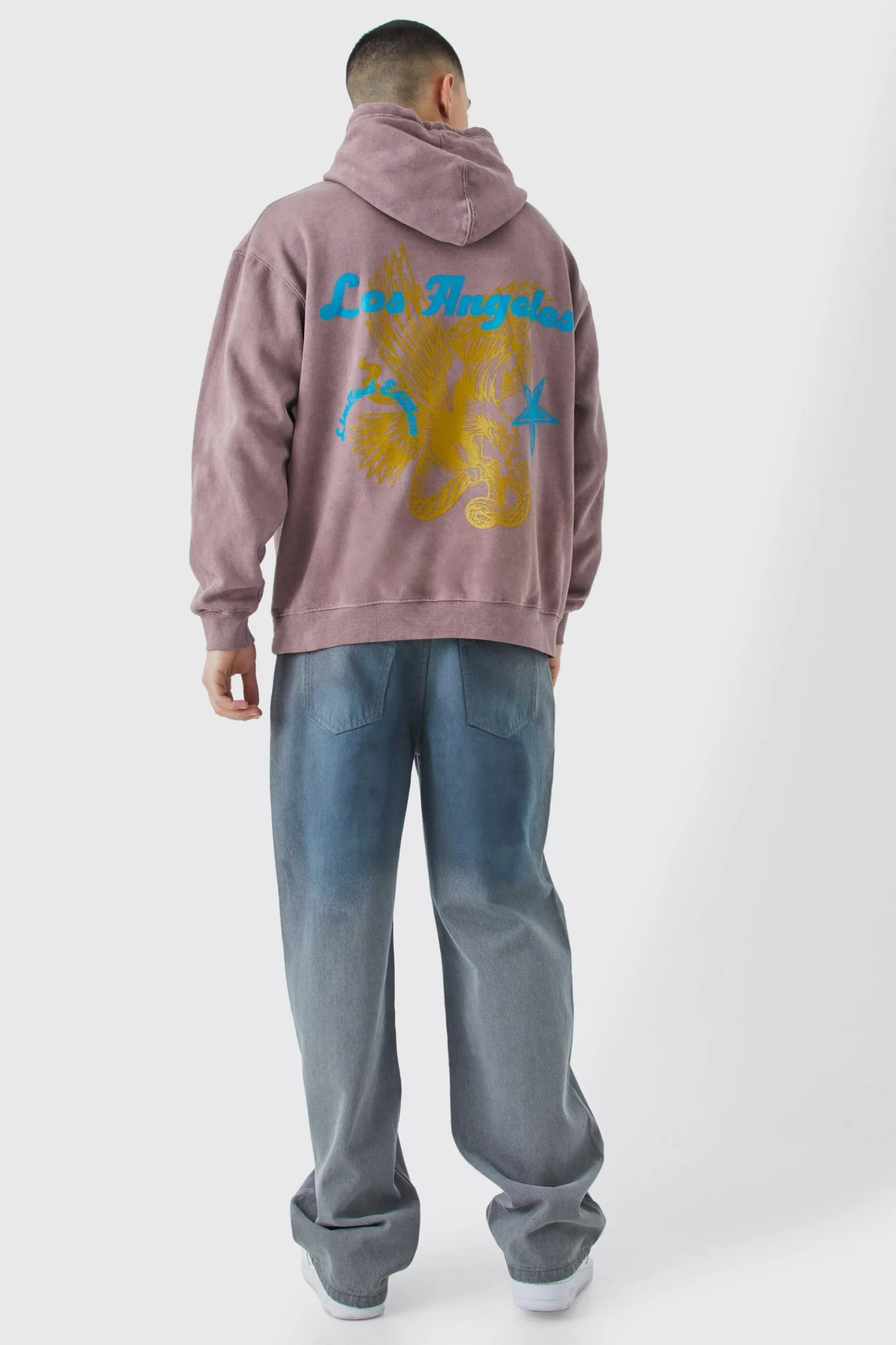 boohooMAN Oversized Overdye Los Angeles Hoodie | UK| Hoodies & Sweatshirts