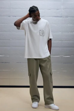 Oversized Overseam Steadie Spray Graphic T-shirt | UK^boohooMAN Online