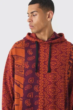 boohooMAN Oversized Paisley Jacquard Hoodie | UK| Hoodies & Sweatshirts
