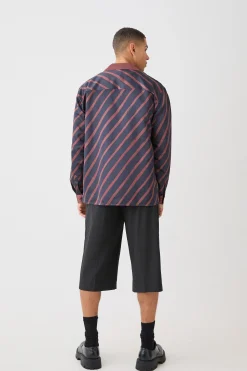 boohooMAN Oversized Panelled Long Sleeve Satin Shirt | UK| Shirts