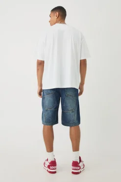 Oversized Peached Heavyweight Lips Graphic Distressed T-shirt | UK^boohooMAN Clearance