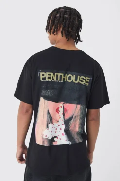 Oversized Penthouse Magazine License T-Shirt | UK^boohooMAN Outlet