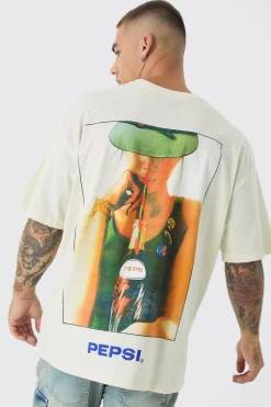 Oversized Pepsi License Print T-Shirt | UK^boohooMAN Sale