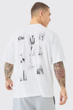 Oversized Photographic Collage Back Print T-shirt | UK^boohooMAN