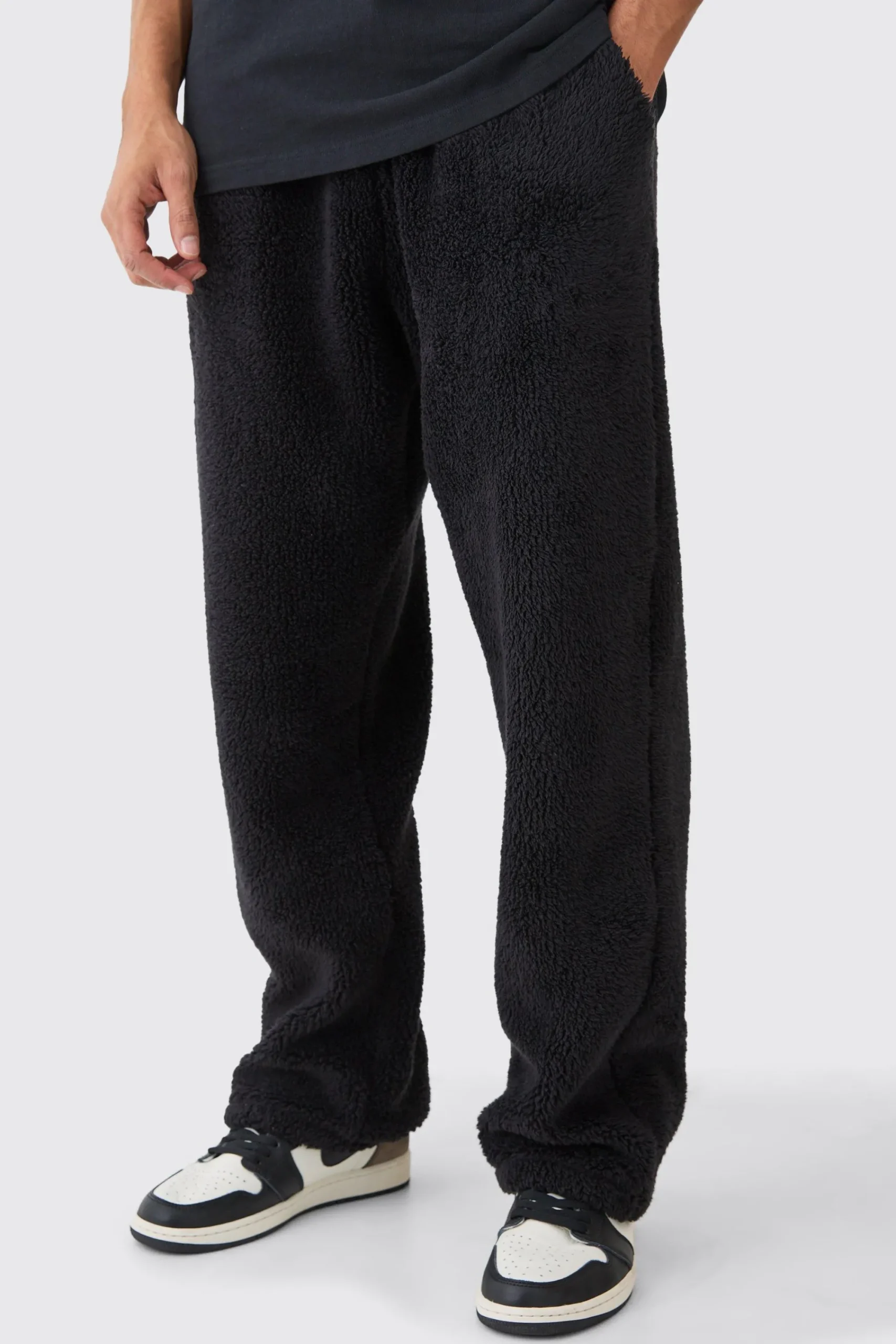 boohooMAN Oversized Plain Borg Jogger | UK| Trousers|Joggers