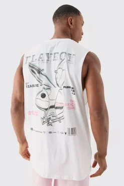 Oversized Playboy License Tank | UK^boohooMAN New