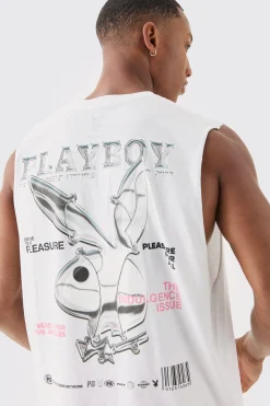 Oversized Playboy License Tank | UK^boohooMAN New