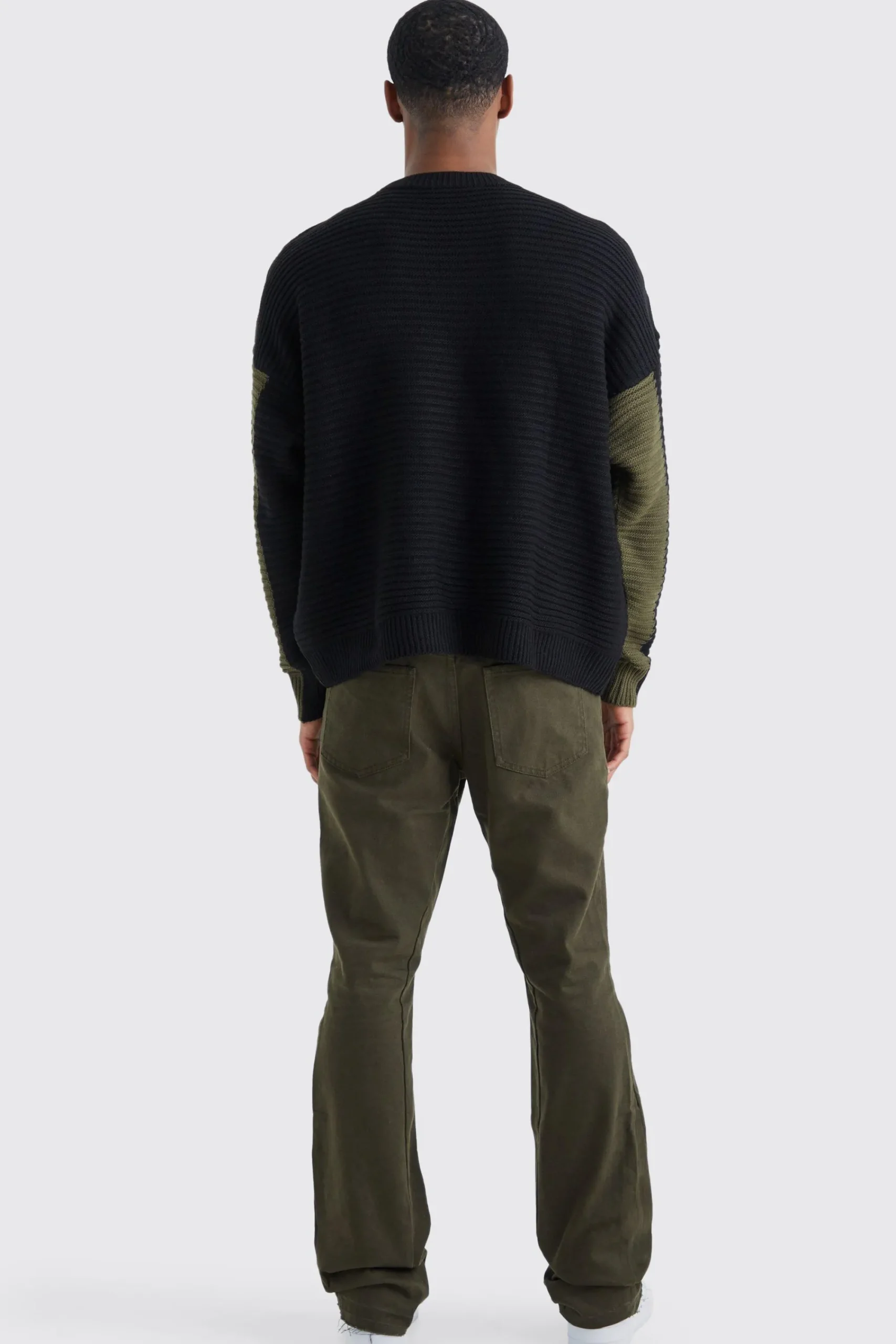 boohooMAN Oversized Pleated Colour Block Jumper | UK| Knitwear