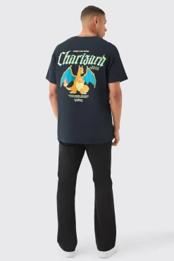 Oversized Pokemon Charizard License T-shirt | UK^boohooMAN Clearance