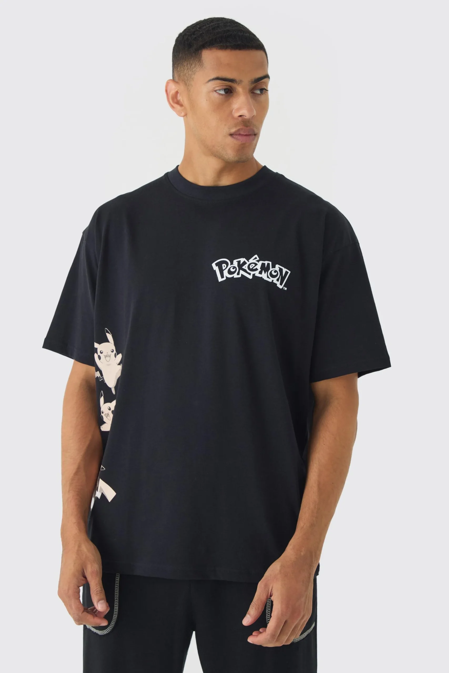Oversized Pokemon Extended Neck Pikachu License T-shirt | UK^boohooMAN Hot