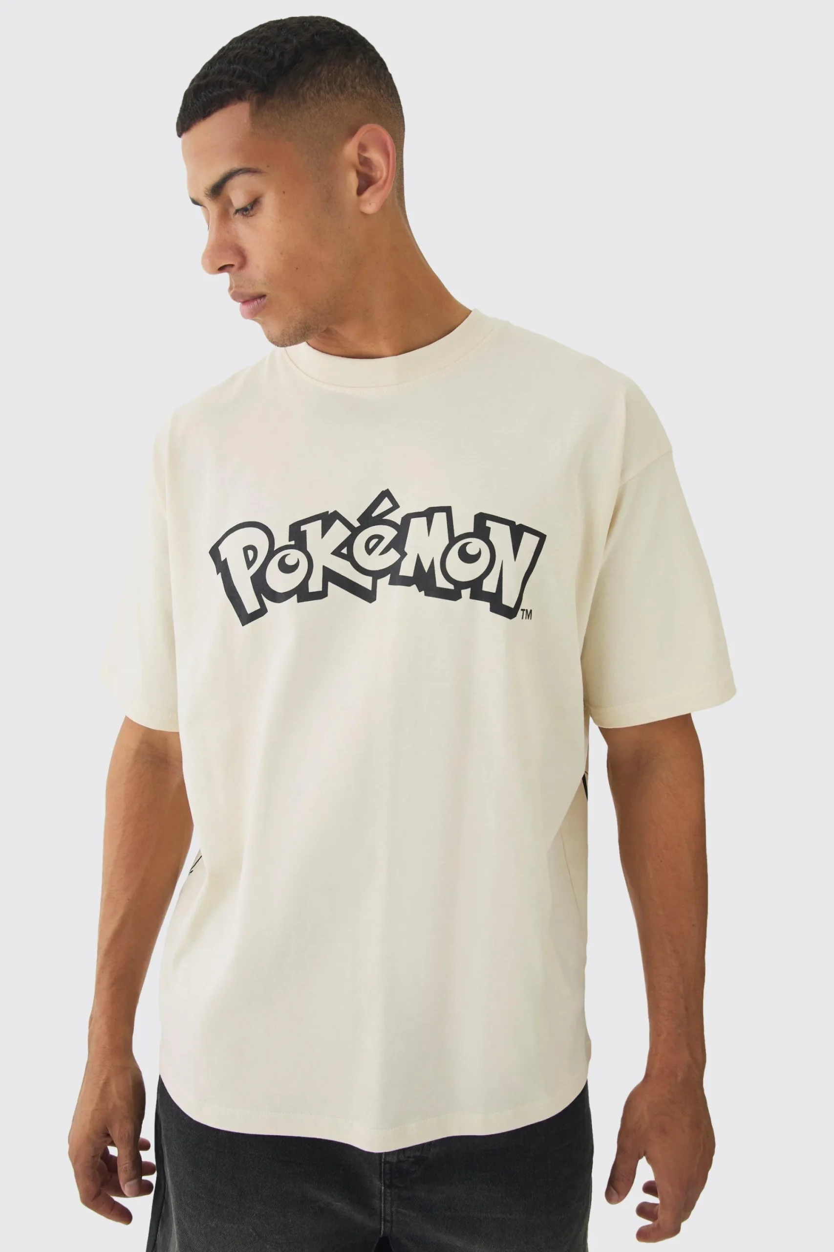 Oversized Pokemon Extended Neck License T-shirt | UK^boohooMAN Hot