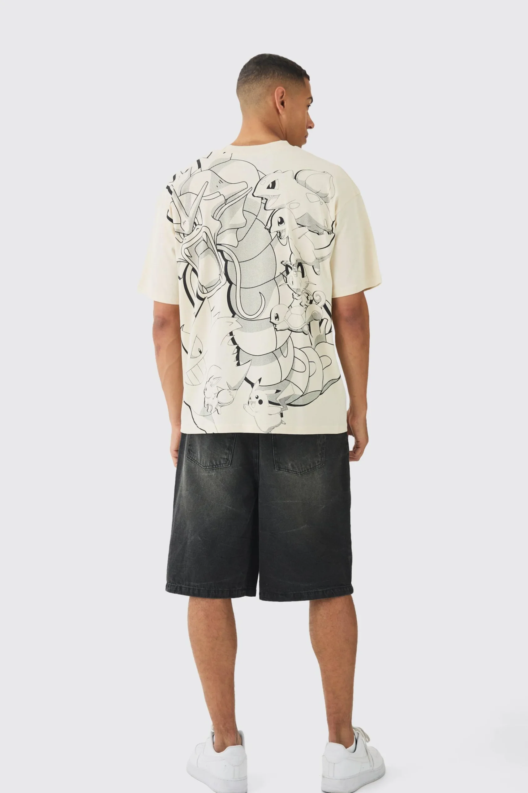 Oversized Pokemon Extended Neck License T-shirt | UK^boohooMAN Hot