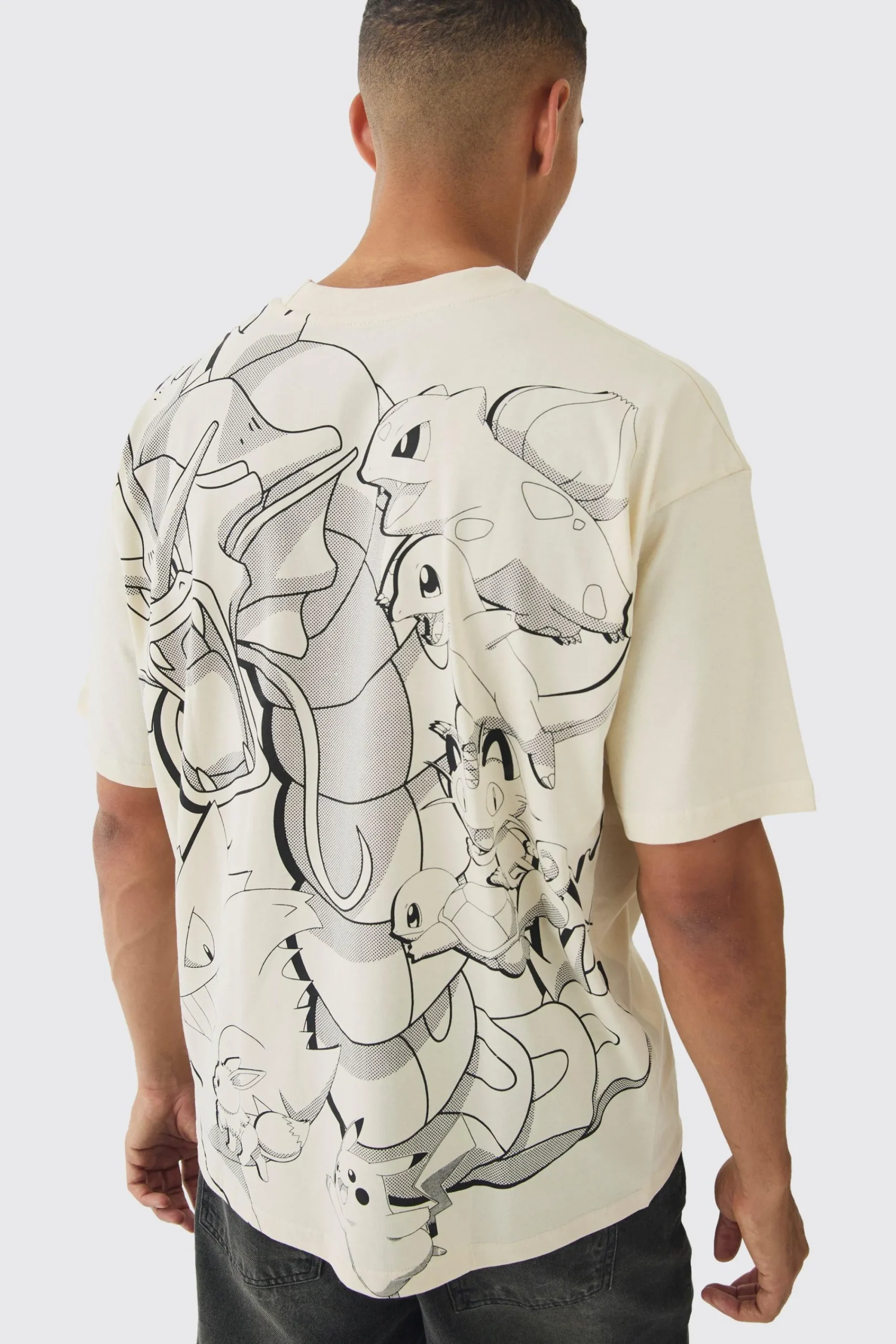 Oversized Pokemon Extended Neck License T-shirt | UK^boohooMAN Hot