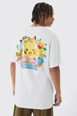Oversized Pokemon License Print T-shirt | UK^boohooMAN Online