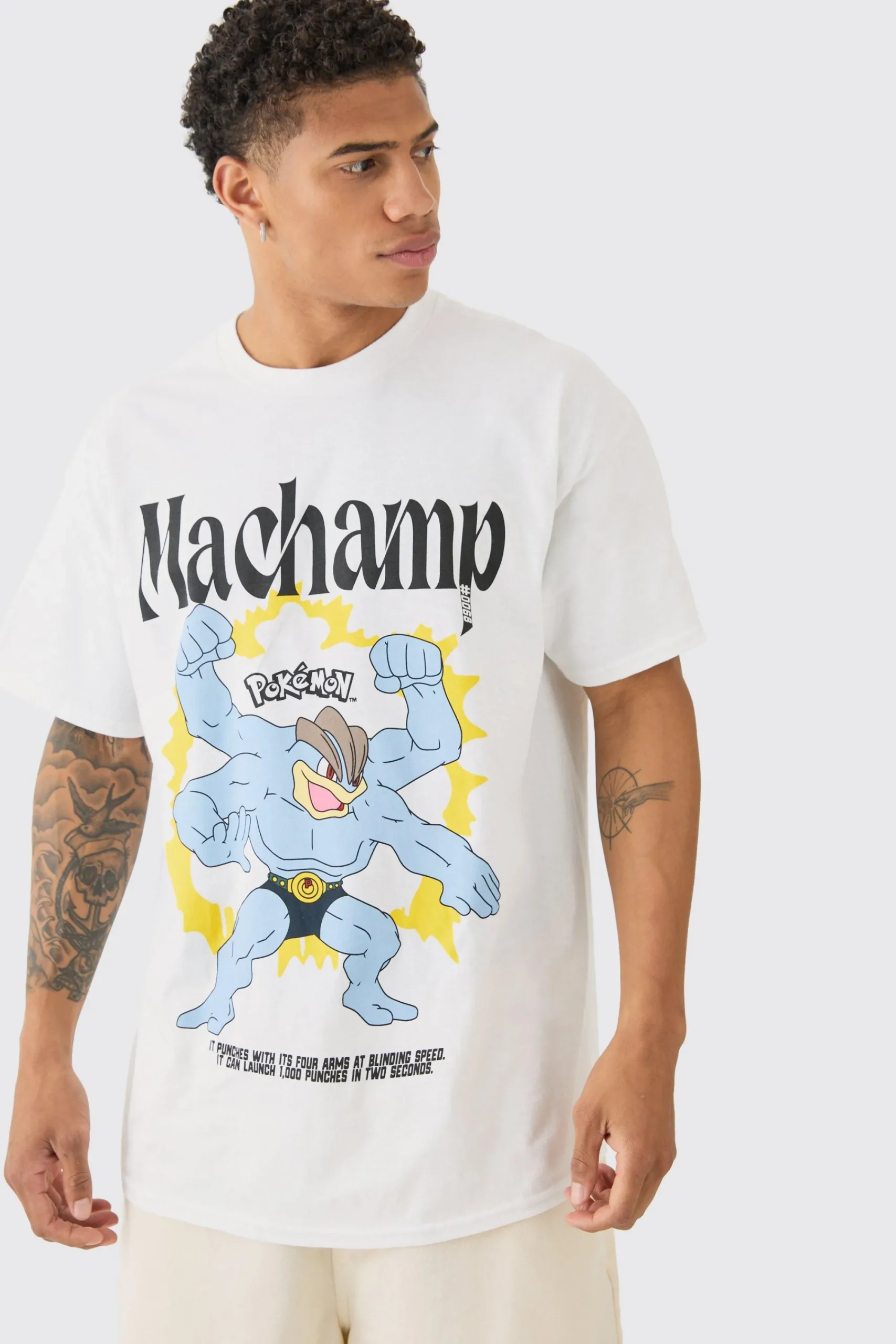 Oversized Pokemon Machamp License T-shirt | UK^boohooMAN Best