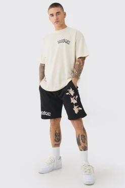 boohooMAN Oversized Pokemon Pikachu T-shirt And Short License Set | UK| Sets & Co-Ords|Tracksuits