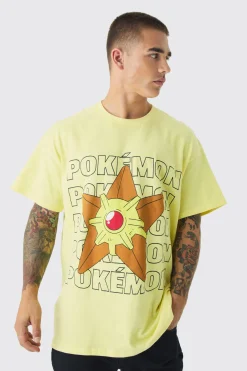 Oversized Pokemon Staryu License Print T-shirt | UK^boohooMAN Sale