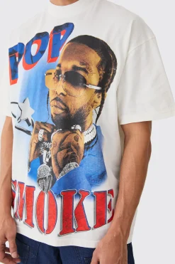 Oversized Pop Smoke Large Scale License T-shirt | UK^boohooMAN Discount