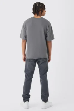 Oversized Pop Smoke Wash Raw Hem License T-Shirt | UK^boohooMAN Hot