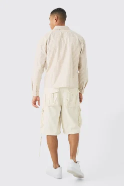 boohooMAN Oversized Poplin Stripe Long Sleeve Boxy Shirt | UK| Shirts