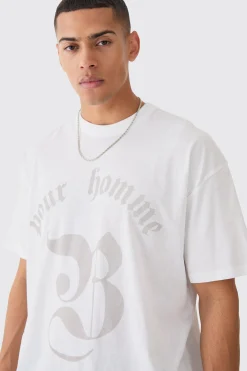 Oversized Pour Homme Graphic T-shirt | UK^boohooMAN Online