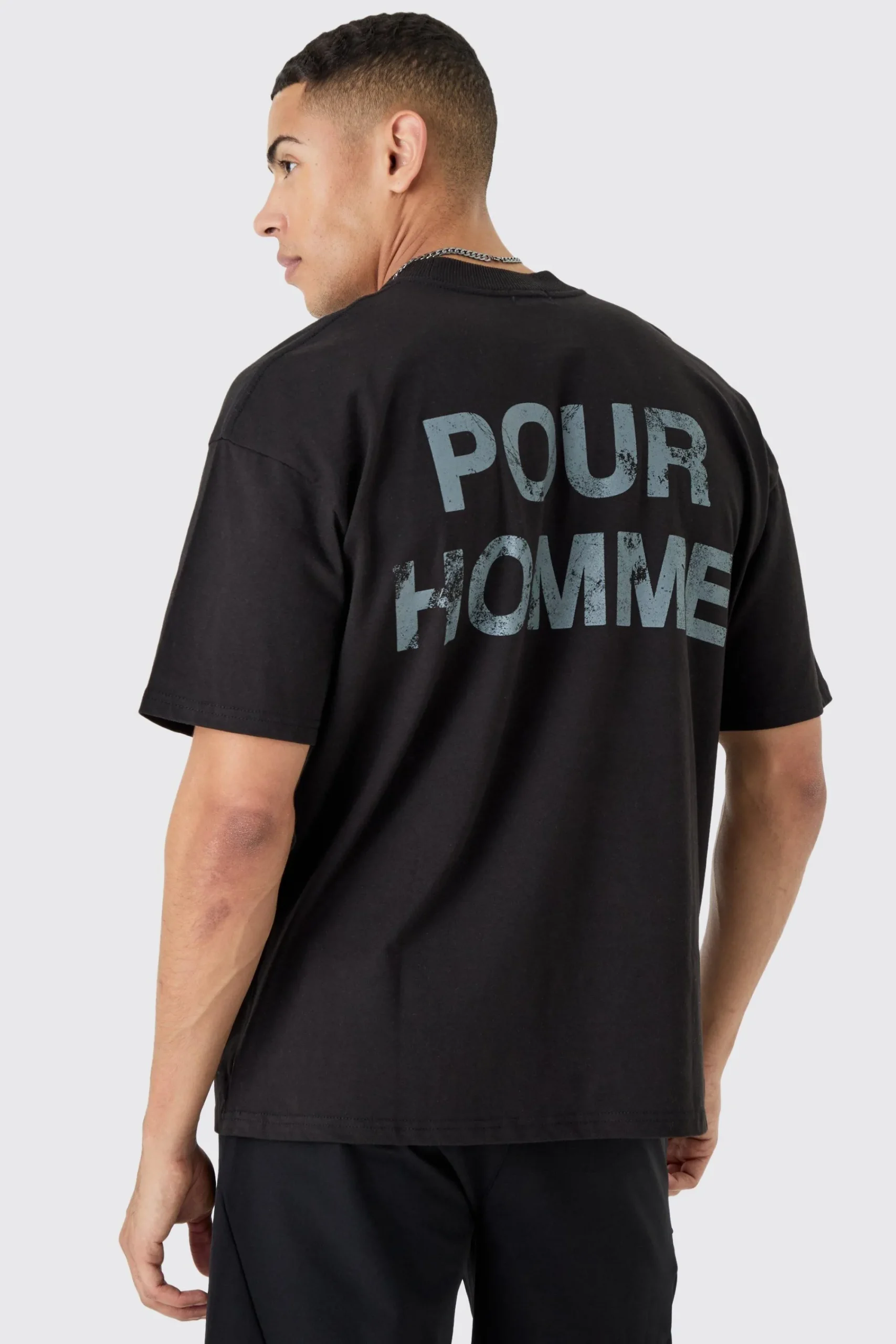 Oversized Pour Homme Graphic T-shirt | UK^boohooMAN New